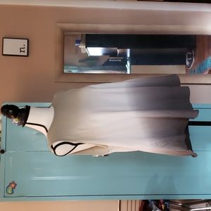 Terra Sky 0X 14W Twist Back Dip Dyed Flowy Tank Top 100% Cotton Army Green White